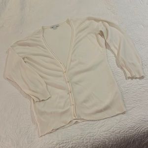 New York and Company - Deep V-Neck Cardigan in White - Size XS